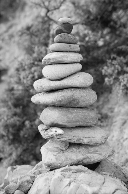 CDM stacked rocks Monochrome