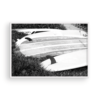 Fishermans Cove two surfboards Monochrome