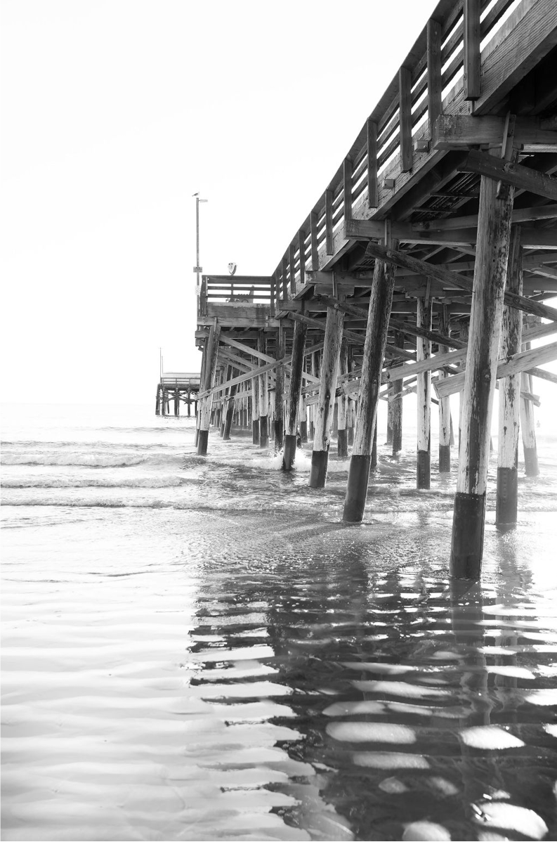 Newport pier one Monochrome