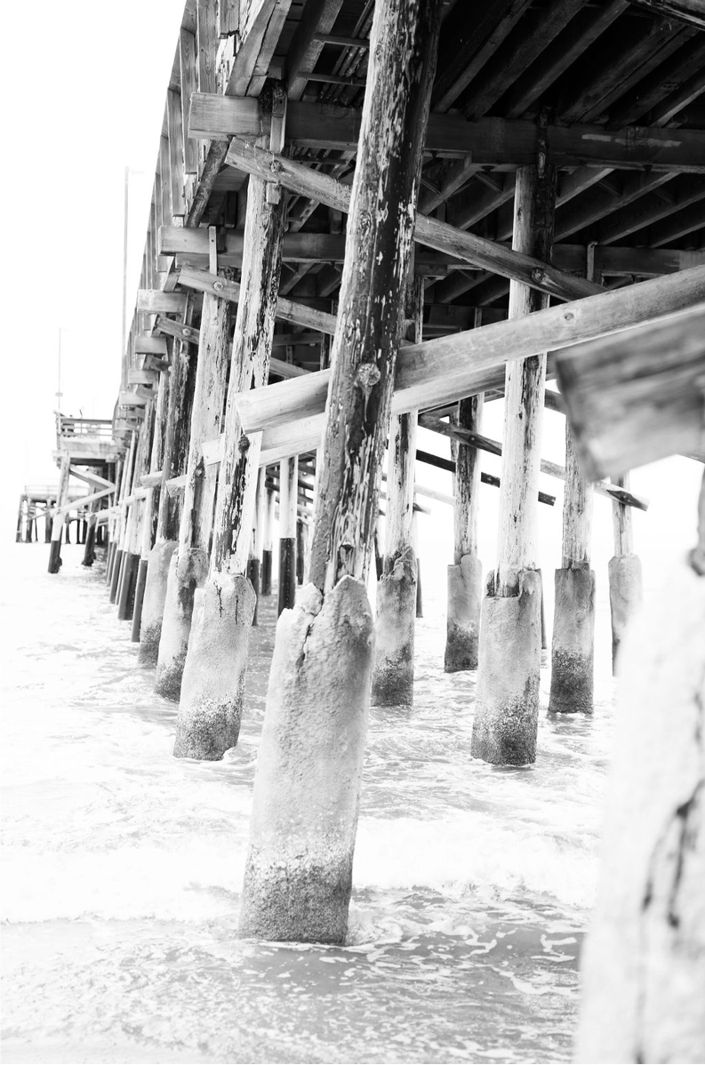 Newport pier two Monochrome